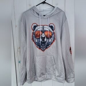 Chicago Bear Ditka Shades Textured Fleece Hoodie Unisex